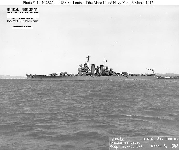 1/1200 WWII USN CL49 USS St Louis Brooklyn Class 3D Printed Grey 