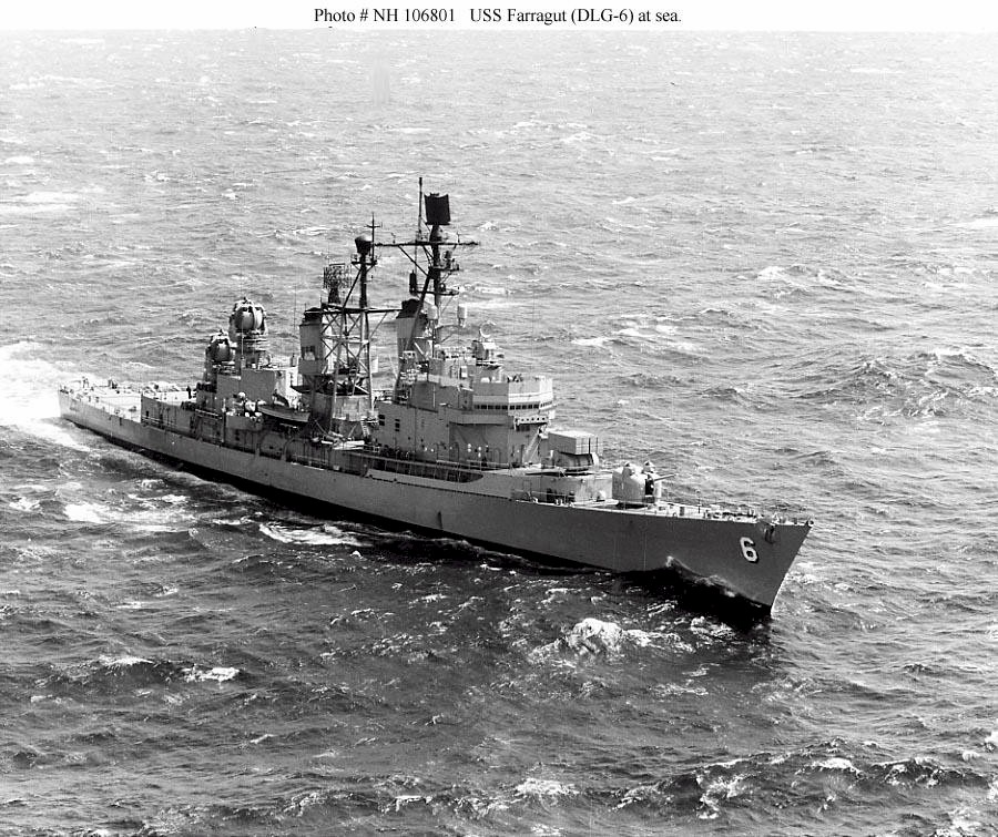 USS Farragut DDG-37 postcard US Navy Guided Missile Destroyer 