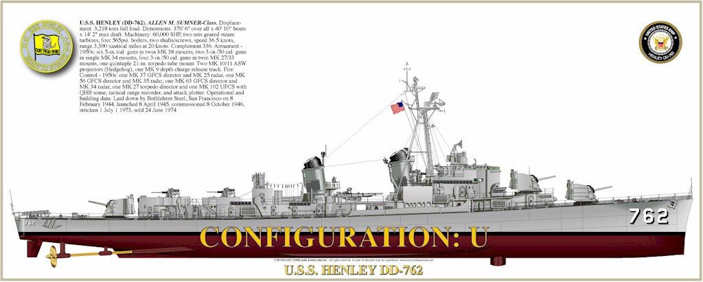 USS Henley DD-762 LAPEL HAT PIN UP MADE IN US NAVY DESTROYER VETERAN GIFT WOW 