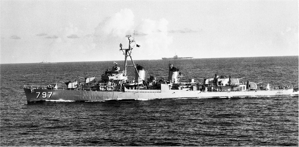 USN Marinha navio impressão USS CUSHING DD 797 Destroyer Naval dos EUA 