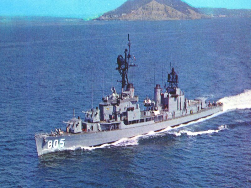 USS Chevalier DD-805 postcard US Navy warship Destroyer 