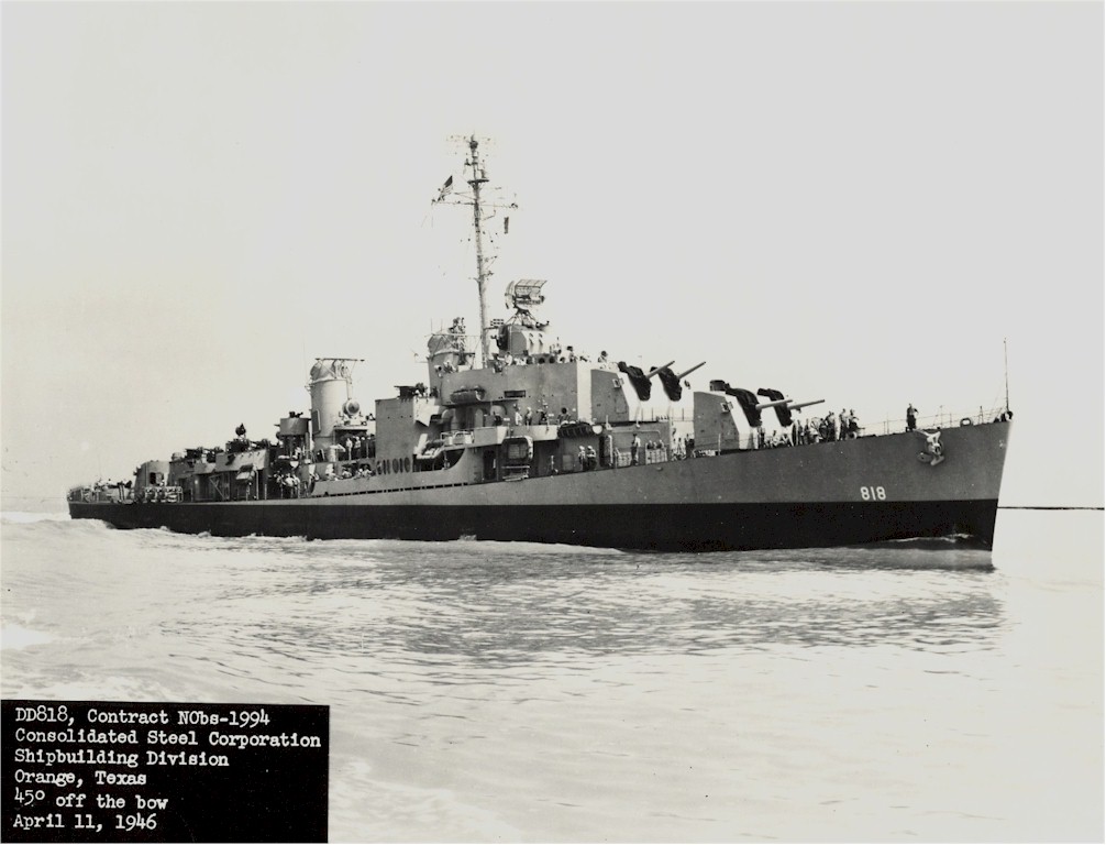 DD-818 USS New Patch Destroyer 