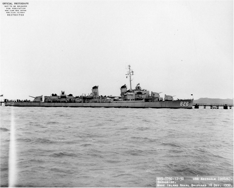USS Agerholm DD-826 postcard US Navy Destroyer warship 