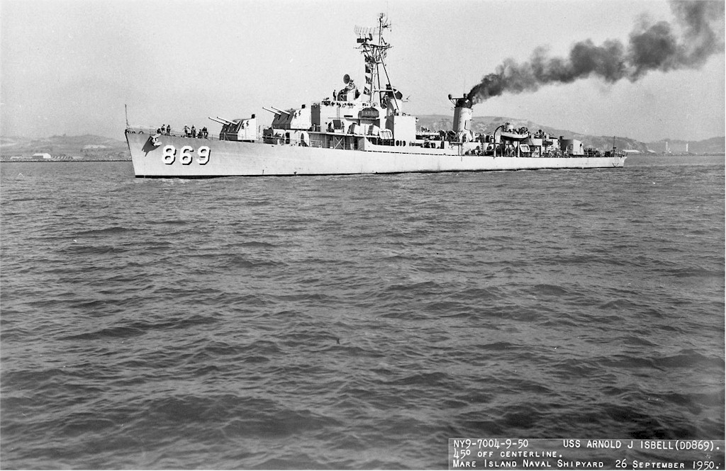 USN Navy Ship Print US Naval Destroyer USS ARNOLD J ISBELL DD 869 