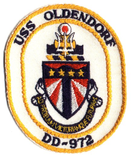card2 USS Oldendorf  DD-972 postcard US Navy Ship Destroyer 