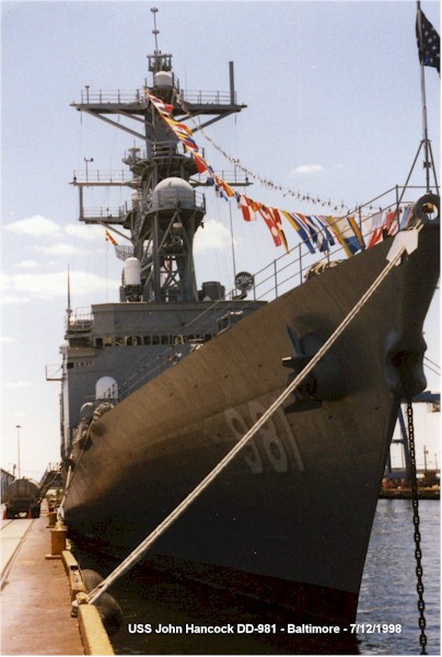 USS JOHN HANCOCK DD 981 USN Navy Ship Print US Naval Destroyer 