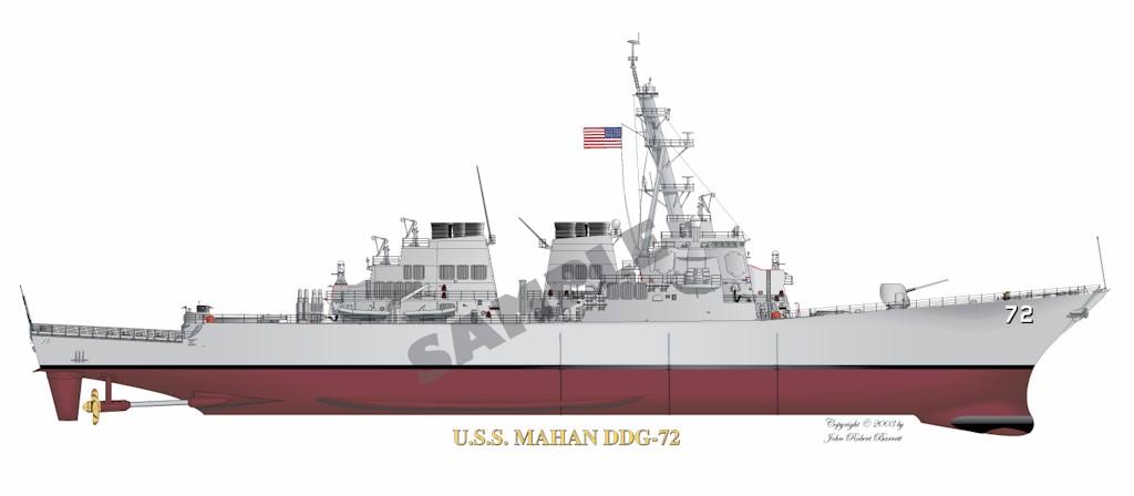 USS MAHAN DDG-72 LAPEL HAT PIN UP US NAVY GUIDED MISSILE DESTROYER VETERAN GIFT