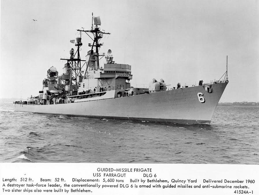 USS FARRAGUT DDG 37 DLG 6 Silhouette Decal U S Navy USN Military 