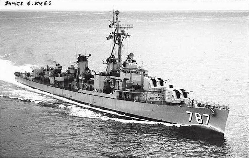 US Naval Destroyer USS JAMES E USN Navy Ship Print KYES DD 787 