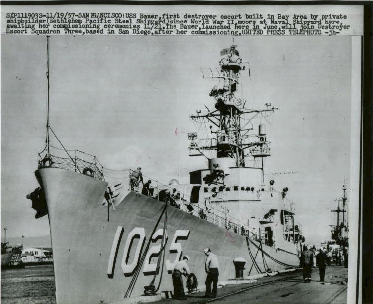 USS BAUER DE-1025  Destroyer Escort US Ship USN Navy Photo Print