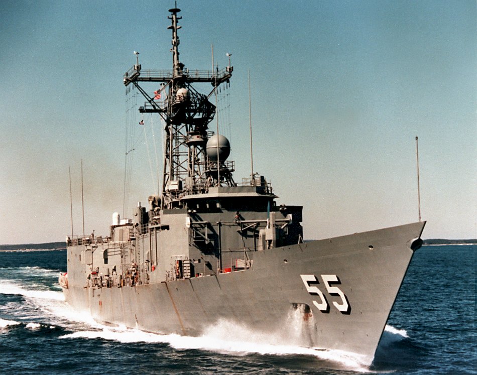 USS Elrod FFG-55 postcard US Navy  warship Guided Missile Frigate 
