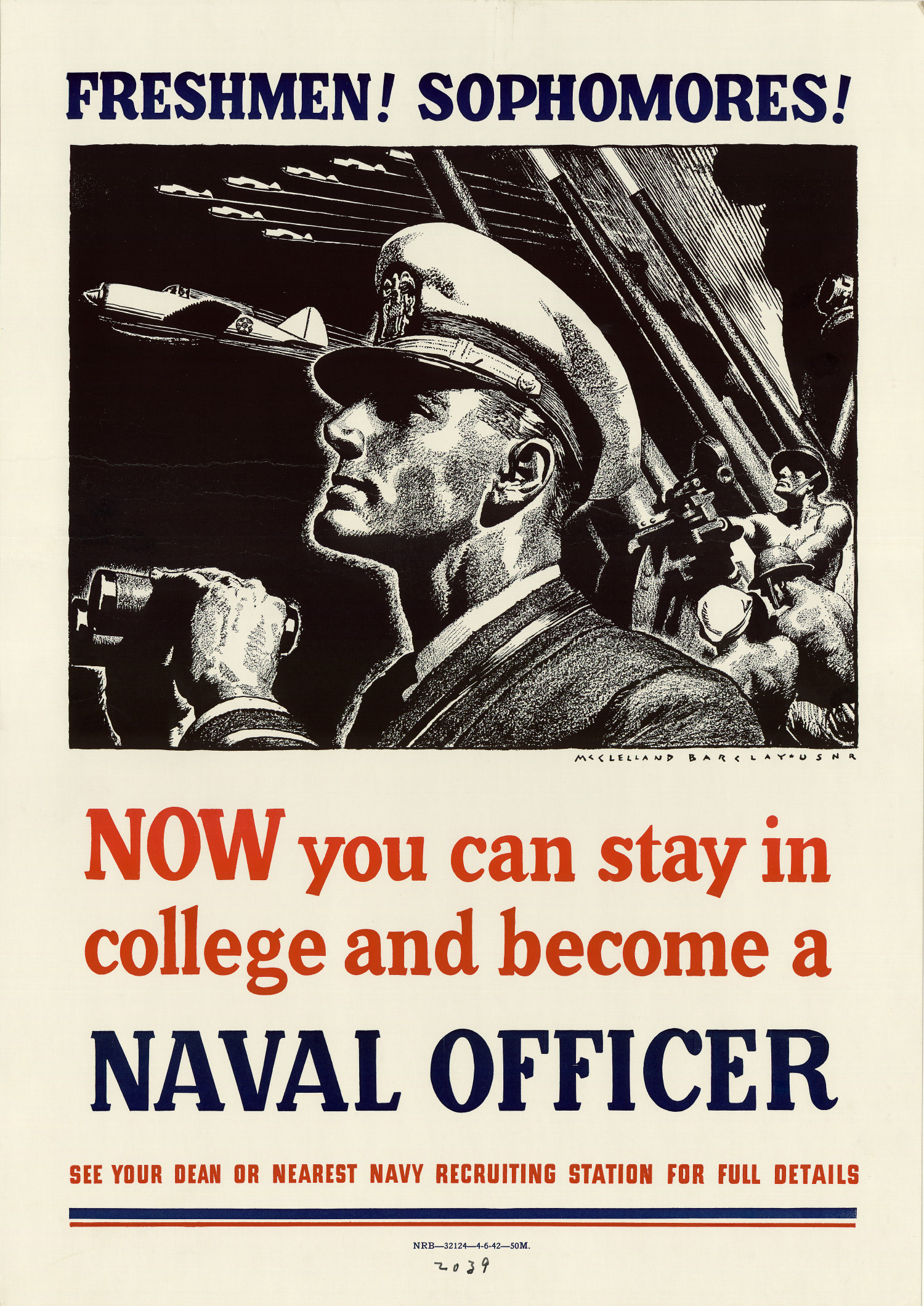WW2 US Navy Recruiting Station Poster Print