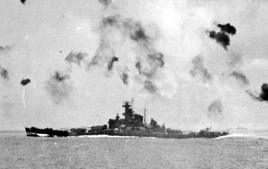 File:USS South Dakota (BB-57) underway at high speed during the Battle ...