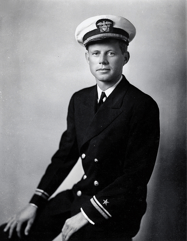 Kennedy in Navy Gray Uniform Color Photo John F 