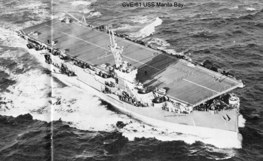 USS MANILA BAY  CVE-61  VINYL & SILKSCREEN NAVY ANCHOR SHIRT. 