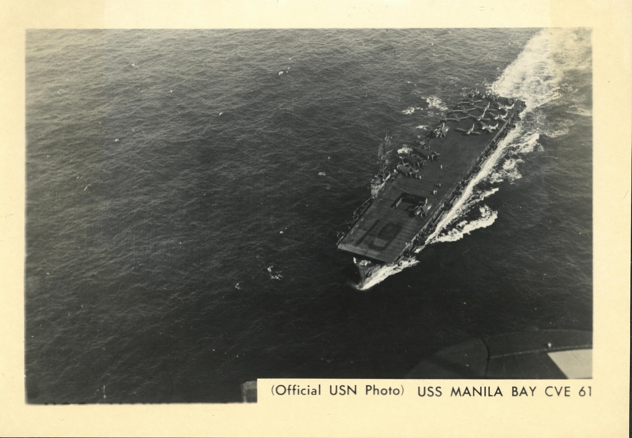 USS MANILA BAY  CVE-61  VINYL & SILKSCREEN NAVY ANCHOR SHIRT. 