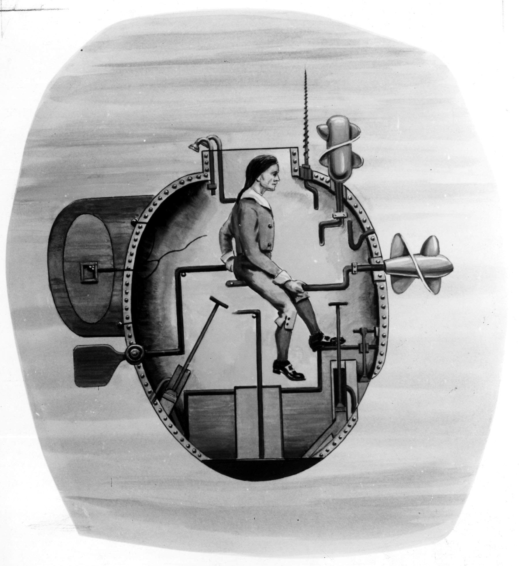 Submarine Blueprint, Bushnell's Turtle, Nautical Decor, 60% OFF