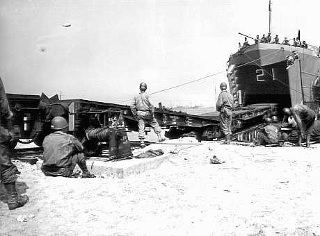 USS LST-21 unloading at Normandy in June 1944 (Link)